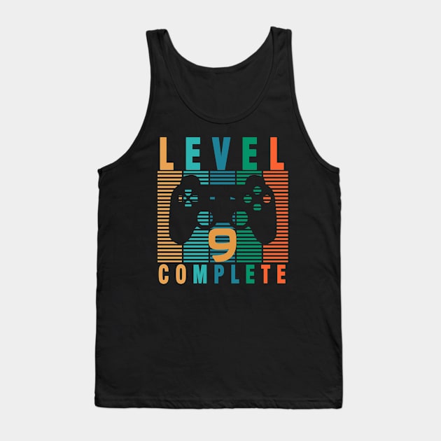 Vintage retro Gamers Level 9 complete Tank Top by Magic Arts